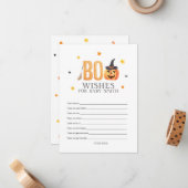 ジャックオランタンベビーシャワー、ベビー願い ノートカード (正面/裏面インサイチュ)