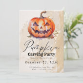 ジャックオランタンベージュパンプキンカービングパーティー 招待状 (スタンド正面)