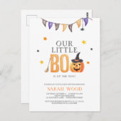 ジャックオランタンリトルブベビーシャワー招待状 ポストカード (正面/裏面)