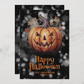 ジャックオランタン不気味ハッピーハローウィンカード シーズンカード (正面/裏面)