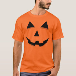 ジャックオランタン顔オレンジのハロウィーンの衣装 Tシャツ