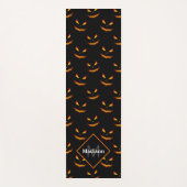 ジャックオランタン顔ハロウィンパターンモノグラム ヨガマット (正面)