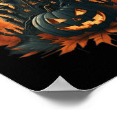 ジャックオランタン顔ハロウィンパンプキ不気味ン ポスター (角)