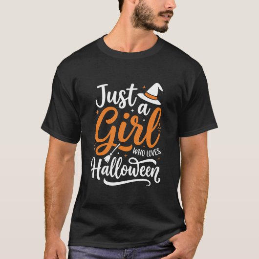 ジャックオランタン・ハロウィーン・ガールズ・ベクターアート Tシャツ (正面)