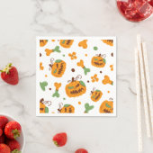 ジャックオーランタンと骸骨のスプーキー・ハロウィン スタンダードカクテルナプキン (インサイチュ)
