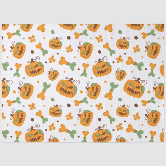 ジャックオーランタンと骸骨の怖いハロウィン 薄葉紙 (正面)