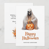ジャックオーランタンの幽霊 ハッピーハロウィンカード シーズンカード (正面/裏面)