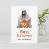ジャックオーランタンの幽霊 ハッピーハロウィンカード シーズンカード (スタンド正面)