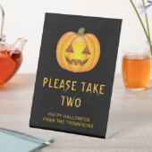 ジャックオーランタンパンプキンハロウィンお菓子を取ってね 台座サイン (インサイチュ)