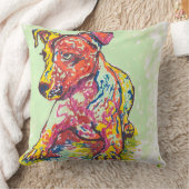 ジャックカラフルなラッセルテリア クッション (ブランケット)