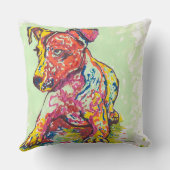 ジャックカラフルなラッセルテリア クッション (裏面)