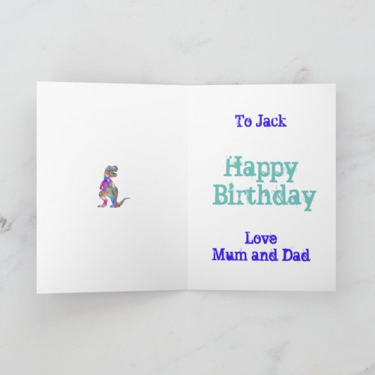 ジャックカラフルオサウルスTレックス恐竜アート名の追加 シーズンカード (内部)