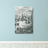 ジャックカルティエGaspeで十字架を設定 キャンバスプリント (インサイチュ (ウッドフロア))