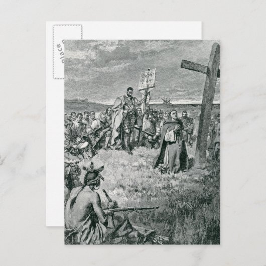 ジャックカルティエGaspeで十字架を設定 ポストカード (正面/裏面)