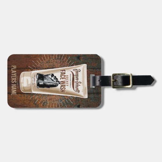 ジャックシュウェットホッケー顔ウォッシュラゲッジタグ ラゲッジタグ (正面横)