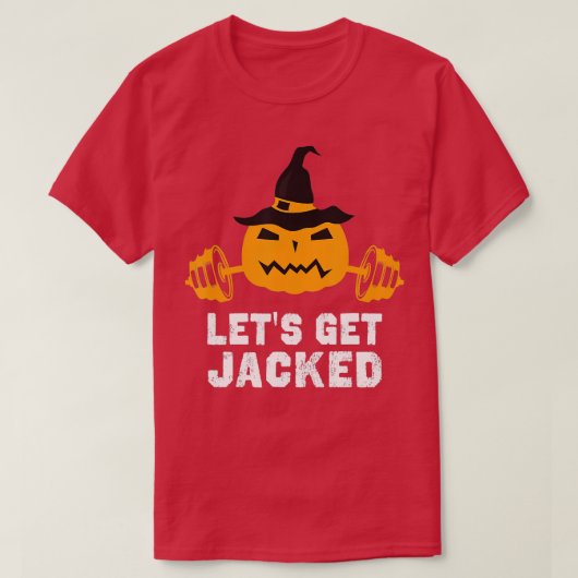 ジャックジム重量挙げハロウィーンかぼちゃ Tシャツ (デザイン正面)