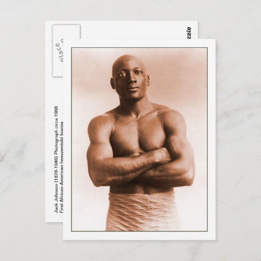 ジャックジョンソンアメリカンボクサーヴィンテージ写真ゲイ ポストカード (正面/裏面)
