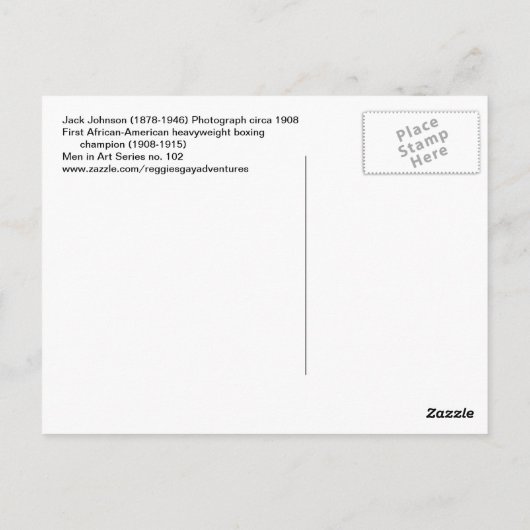 ジャックジョンソンアメリカンボクサーヴィンテージ写真ゲイ ポストカード (裏面)