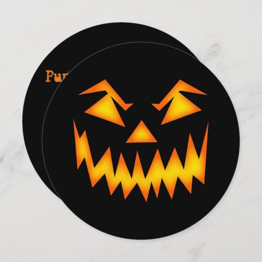 ジャックズバックパンプキンカービングサークル招待状 招待状 (正面/裏面)