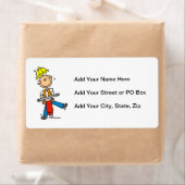 ジャックハンマーのギフト付き建築ワーカー ラベル (インサイチュ)