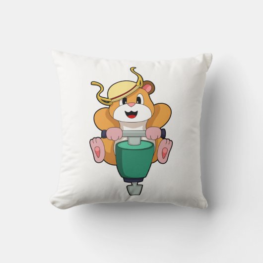 ジャックハンマー付きハムスター クッション (正面)