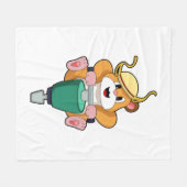 ジャックハンマー付きハムスター フリースブランケット (正面(横))