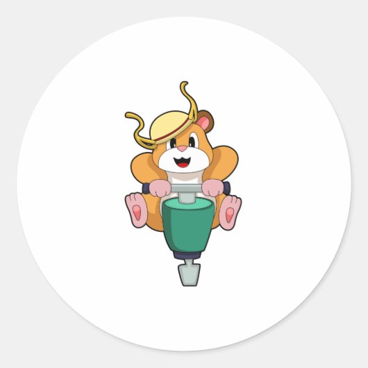 ジャックハンマー付きハムスター ラウンドシール (正面)