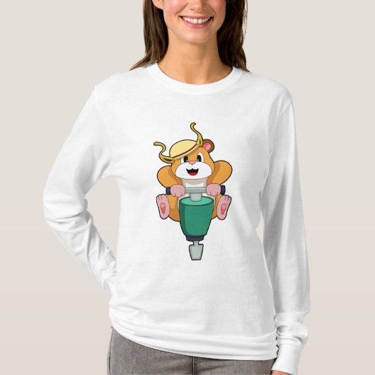 ジャックハンマー付きハムスター Tシャツ (正面)