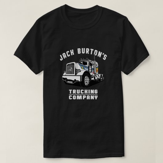 ジャックバートンズトラック会社ブラックアクティブ Tシャツ (デザイン正面)