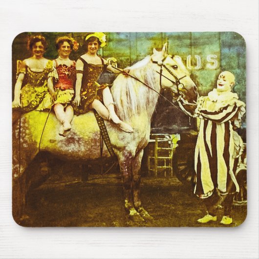 ジャックピエロおよび3人の女王のヴィンテージのサーカス マウスパッド (正面)