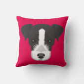 ジャックピンクのラッセルテリア クッション (裏面)