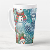ジャックフロストと雪だるまクリスマステーマ カフェラテマグ (左アングル)
