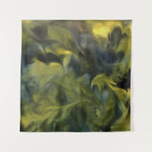 ジャックフロストインブルーグレーとイエローの抽象芸術アート タペストリー (正面)