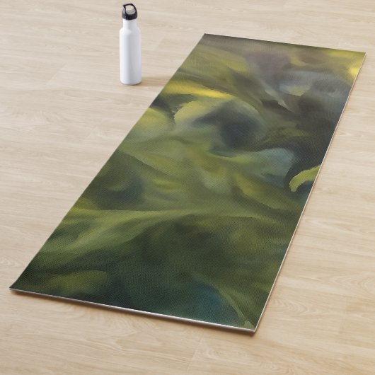 ジャックフロストインブルーグレーとイエローの抽象芸術アート ヨガマット (インサイチュ)