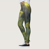 ジャックフロストインブルーグレーとイエローの抽象芸術アート レギンス (左)