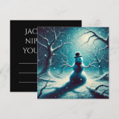 ジャックフロストクリスマス雪だるまフラットホリデーカード シーズンカード (正面/裏面)
