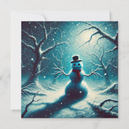 ジャックフロストクリスマス雪だるまフラットホリデーカード シーズンカード