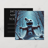 ジャックフロスト雪だるまクリスマスフラットホリデーカード シーズンカード (正面/裏面)