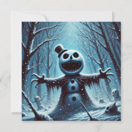 ジャックフロスト雪だるまクリスマスフラットホリデーカード シーズンカード