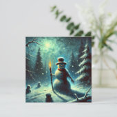 ジャックフロスト雪だるまクリスマス シーズンカード (スタンド正面)