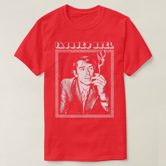 ジャックブレルレトロファンデザイン1 Tシャツ (デザイン正面)