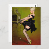 ジャックポットウーマンアートピンナップ ポストカード (正面/裏面)