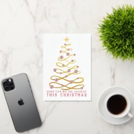 ジャックポットレッド&金ゴールドクリスマスカードを獲得 箔グリーティングカード