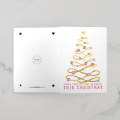 ジャックポットレッド&金ゴールドクリスマスカードを獲得 箔グリーティングカード (外側レイダウン)