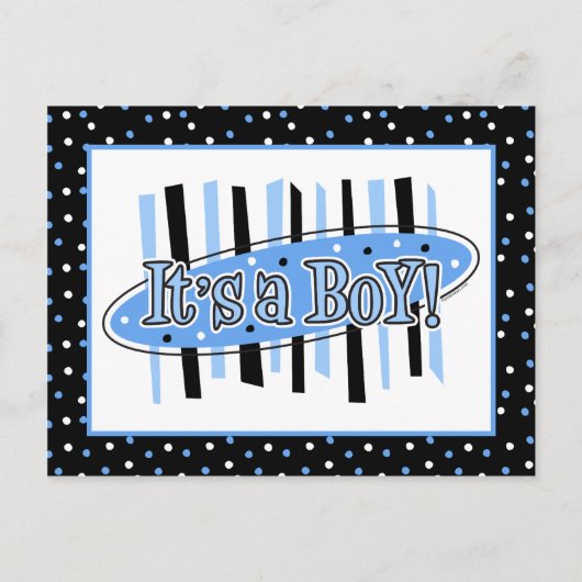 ジャックポット男の子の赤ちゃんシャワー招待状ポストカー インビテーションポストカード (正面)