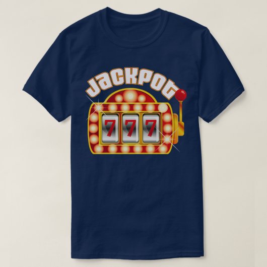 ジャックポット賭博ギャンブルスロットマシン Tシャツ (デザイン正面)