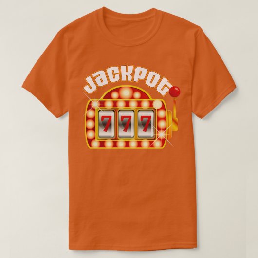 ジャックポット賭博ギャンブルスロットマシン Tシャツ (デザイン正面)