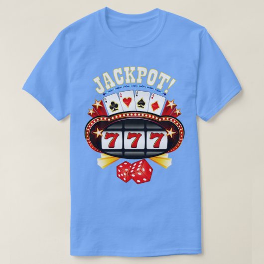 ジャックポット賭博ギャンブルプレイヤースロット機 Tシャツ (デザイン正面)