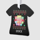 ジャックポッパーソナライズされたトビンゴカード醜いクリスマスセーター オーナメント (正面)
