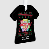 ジャックポッパーソナライズされたトビンゴカード醜いクリスマスセーター オーナメント (正面)